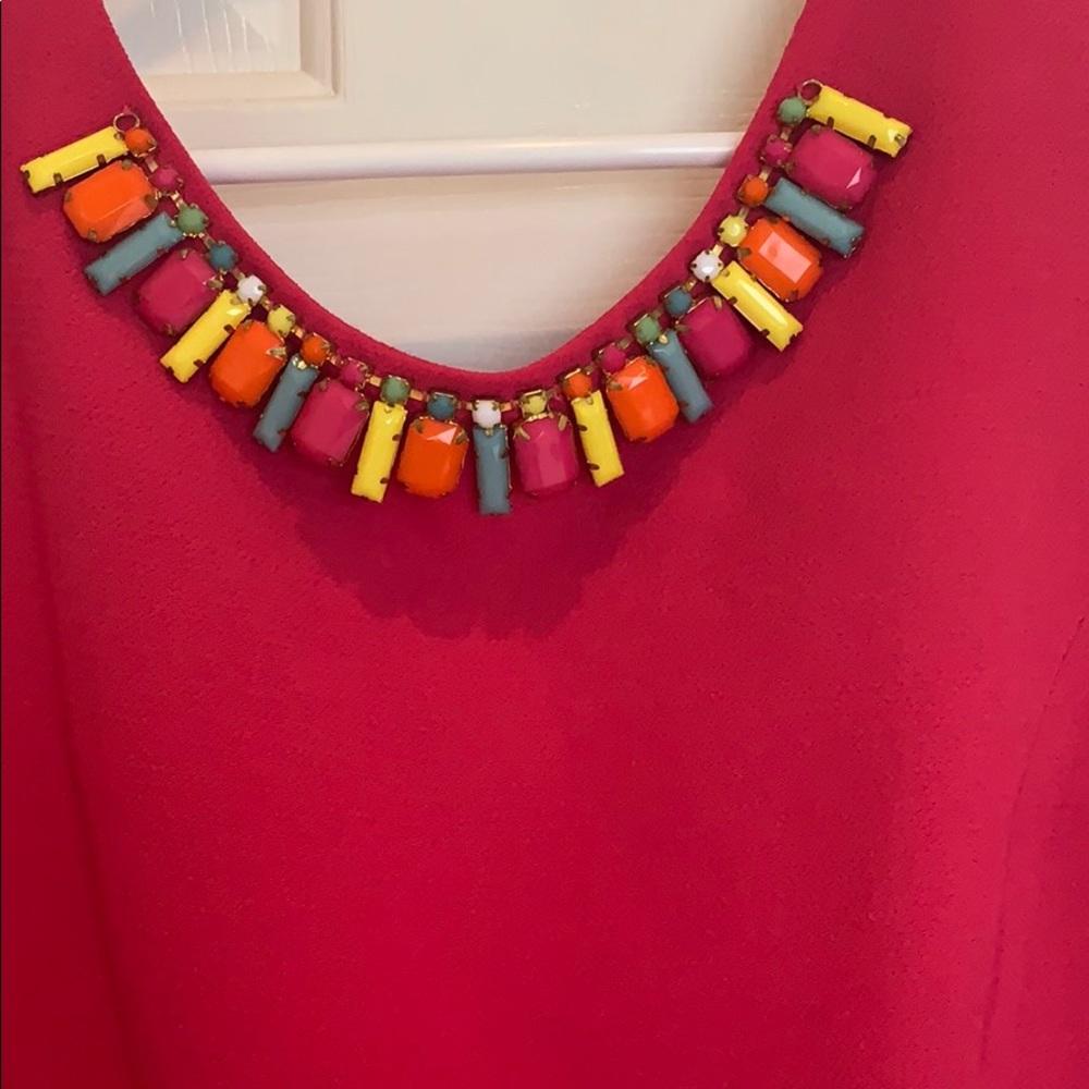 Pink dress with beaded necklace detail. - Picture 2 of 4